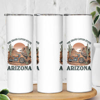Vintage Arizona Motorcycle Rider Skinny Tumbler Desert Cactus Grand Canyon State