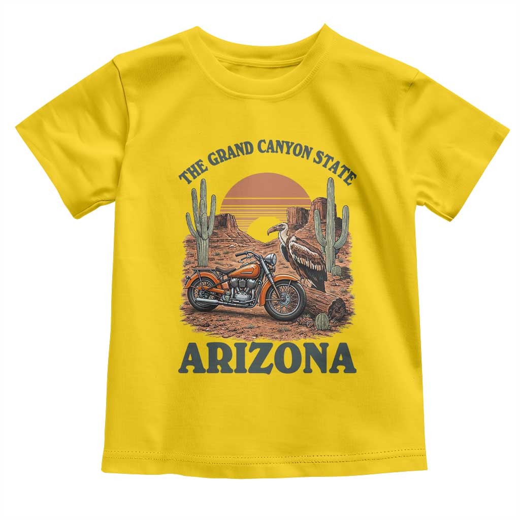 Vintage Arizona Motorcycle Rider Toddler T Shirt Desert Cactus Grand Canyon State