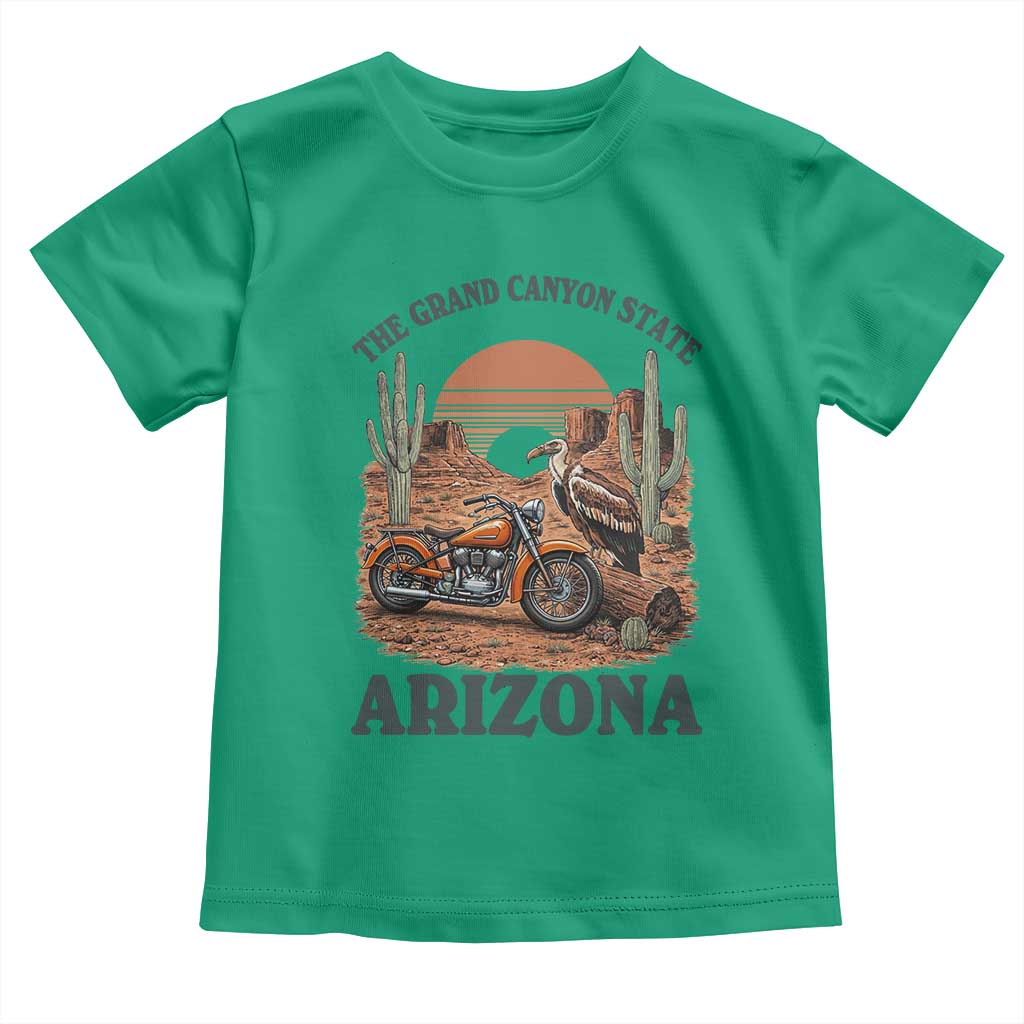 Vintage Arizona Motorcycle Rider Toddler T Shirt Desert Cactus Grand Canyon State