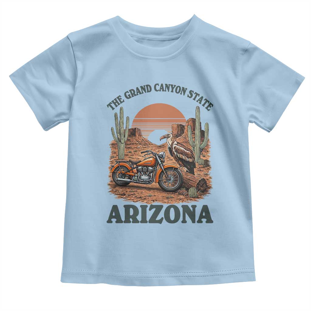 Vintage Arizona Motorcycle Rider Toddler T Shirt Desert Cactus Grand Canyon State