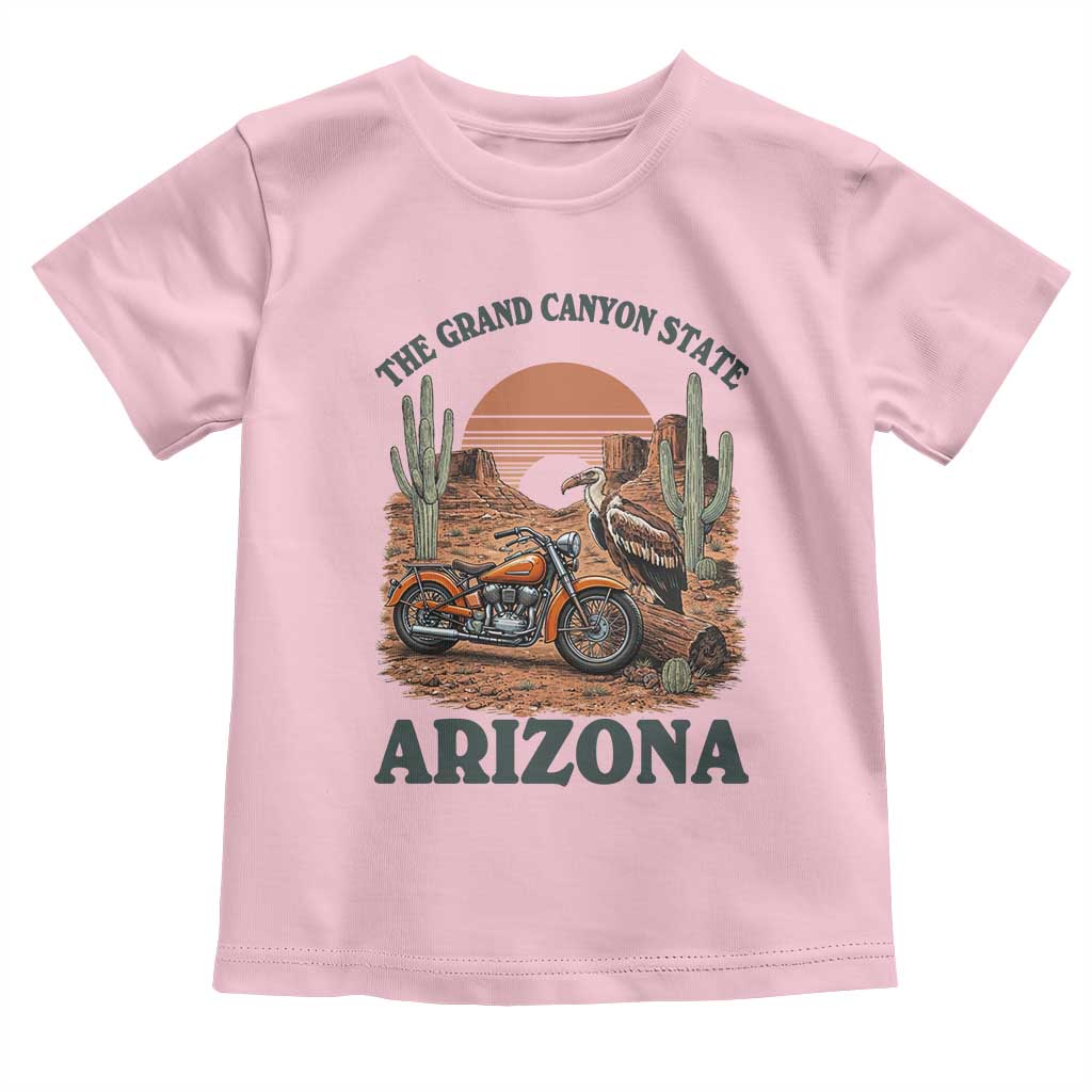 Vintage Arizona Motorcycle Rider Toddler T Shirt Desert Cactus Grand Canyon State