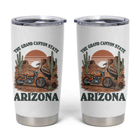 Vintage Arizona Motorcycle Rider Tumbler Cup Desert Cactus Grand Canyon State