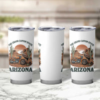 Vintage Arizona Motorcycle Rider Tumbler Cup Desert Cactus Grand Canyon State