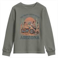 Vintage Arizona Motorcycle Rider Youth Sweatshirt Desert Cactus Grand Canyon State