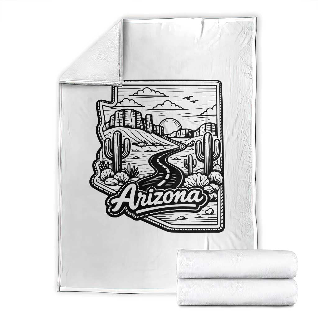 Vintage Arizona Pride Throw Blanket Cactus Desert Western Landscape