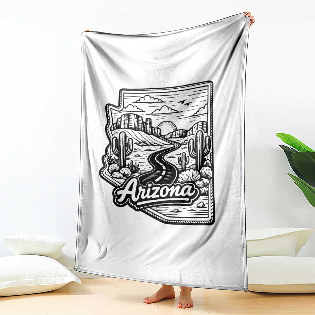 Vintage Arizona Pride Throw Blanket Cactus Desert Western Landscape