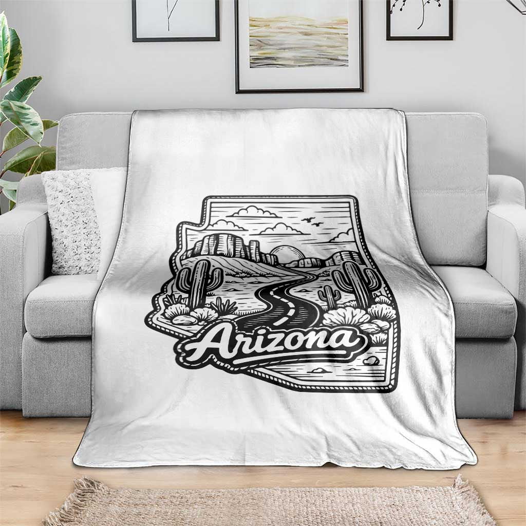 Vintage Arizona Pride Throw Blanket Cactus Desert Western Landscape