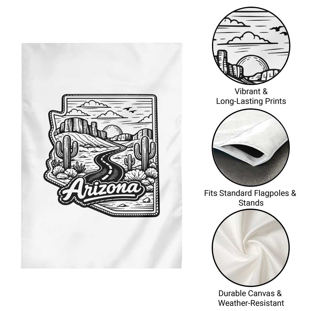 Vintage Arizona Pride Garden Flag Cactus Desert Western Landscape