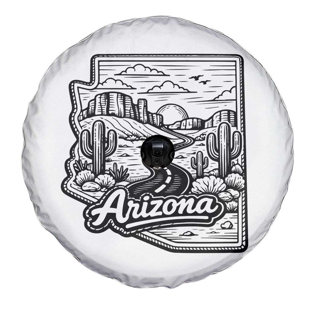 Vintage Arizona Pride Spare Tire Cover Cactus Desert Western Landscape