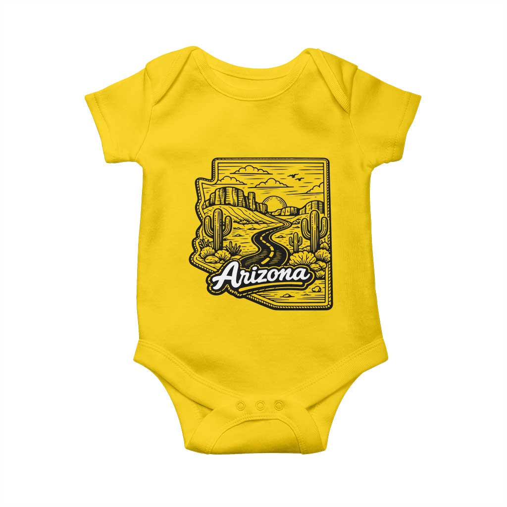 Vintage Arizona Pride Baby Onesie Cactus Desert Western Landscape