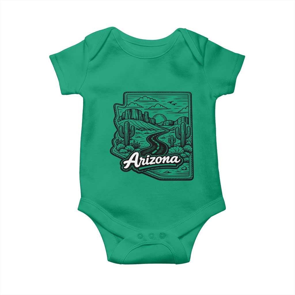 Vintage Arizona Pride Baby Onesie Cactus Desert Western Landscape