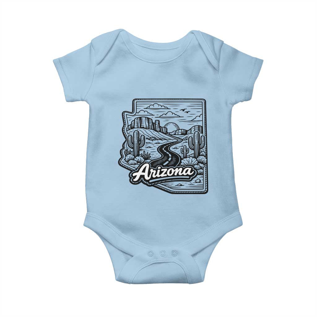 Vintage Arizona Pride Baby Onesie Cactus Desert Western Landscape