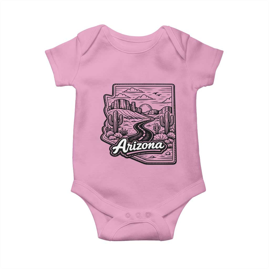 Vintage Arizona Pride Baby Onesie Cactus Desert Western Landscape