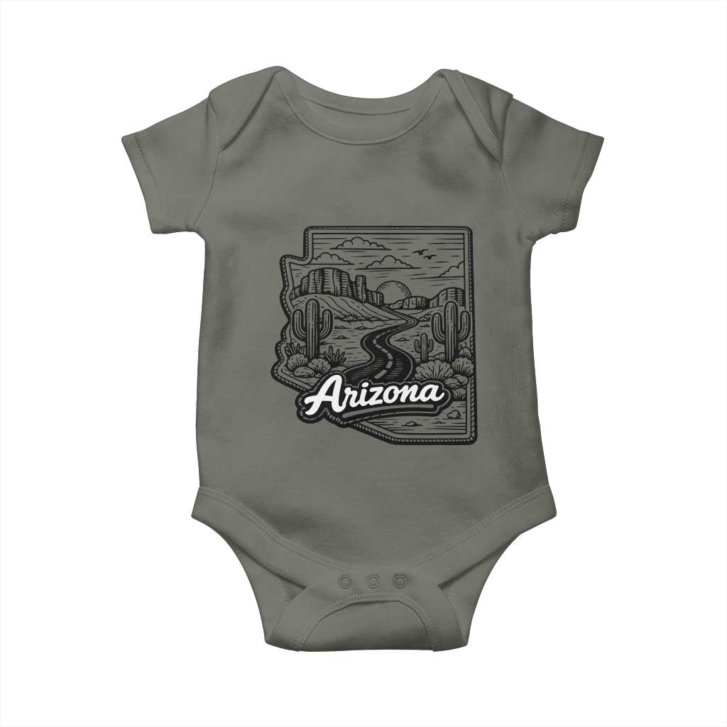 Vintage Arizona Pride Baby Onesie Cactus Desert Western Landscape