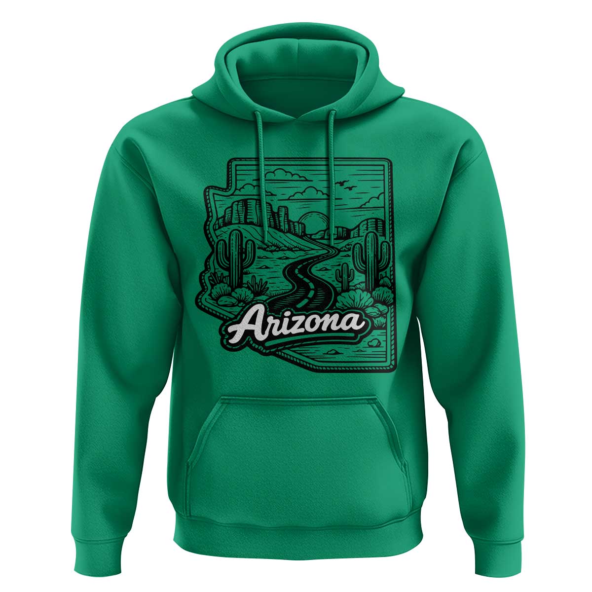 Vintage Arizona Pride Hoodie Cactus Desert Western Landscape