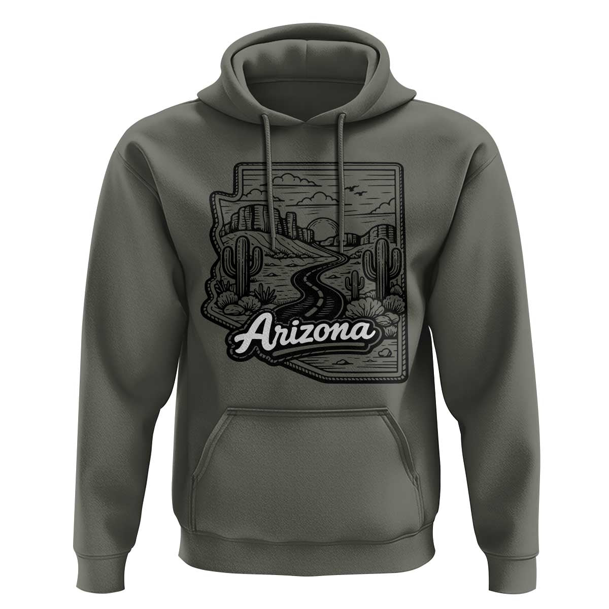 Vintage Arizona Pride Hoodie Cactus Desert Western Landscape