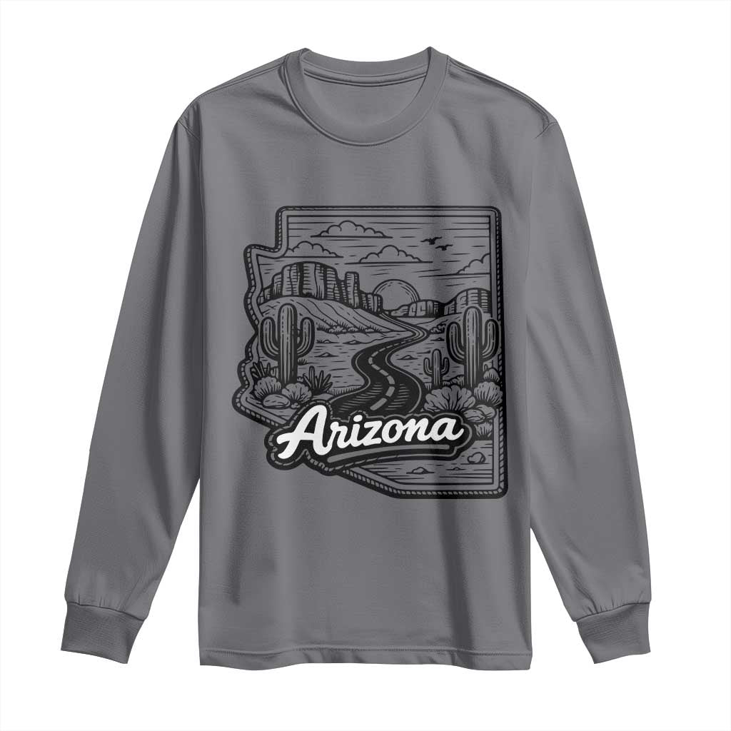 Vintage Arizona Pride Long Sleeve Shirt Cactus Desert Western Landscape