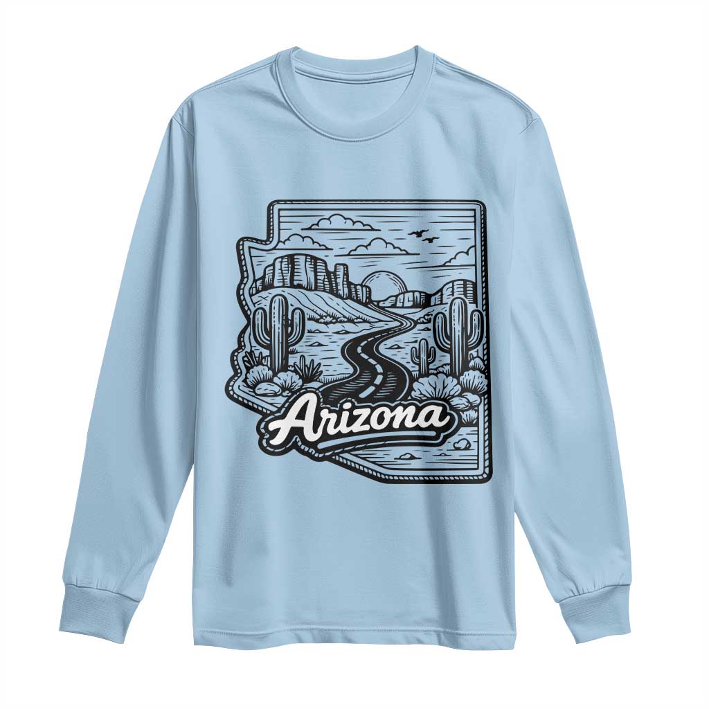 Vintage Arizona Pride Long Sleeve Shirt Cactus Desert Western Landscape