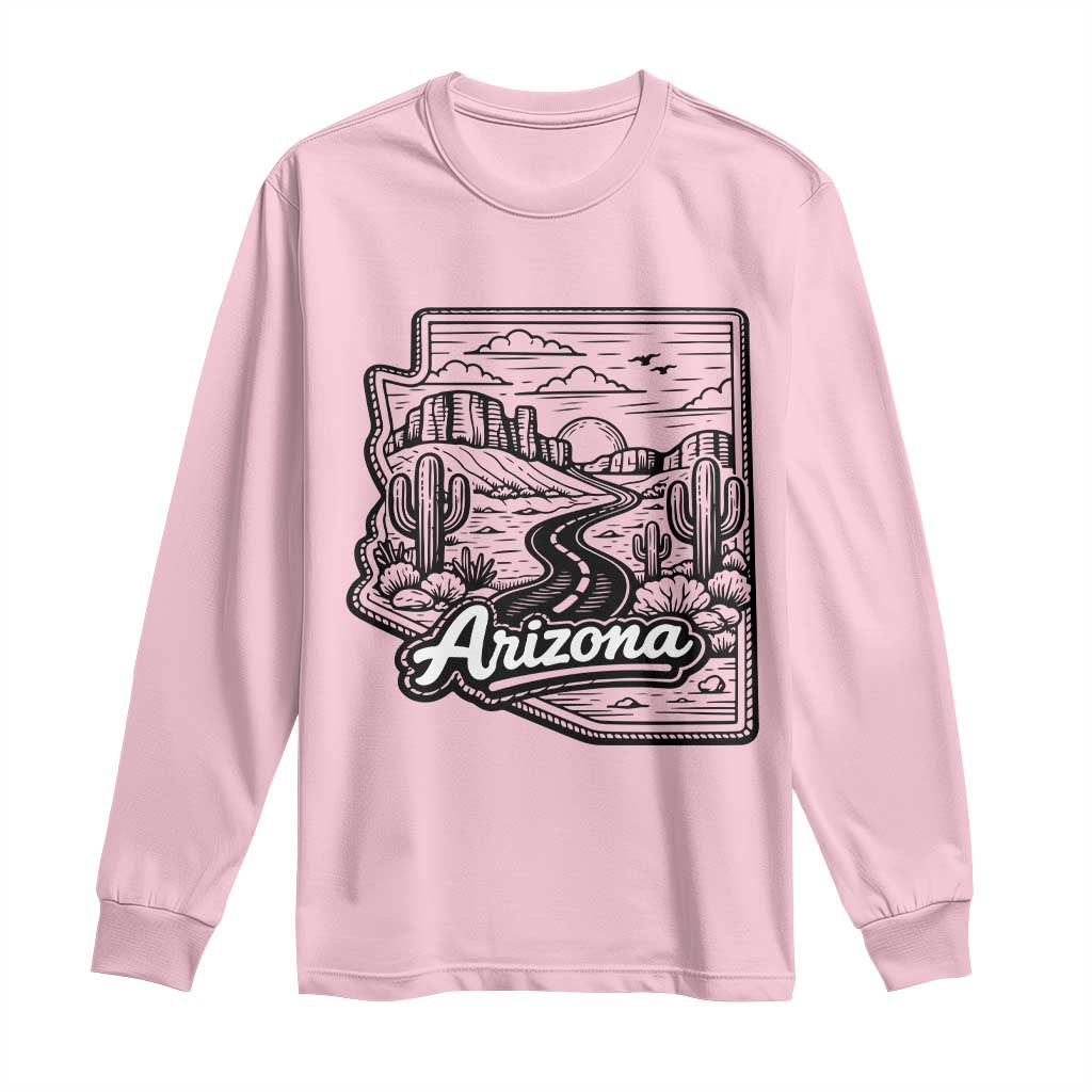 Vintage Arizona Pride Long Sleeve Shirt Cactus Desert Western Landscape