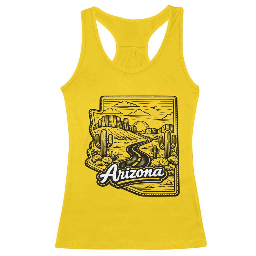 Vintage Arizona Pride Racerback Tank Top Cactus Desert Western Landscape