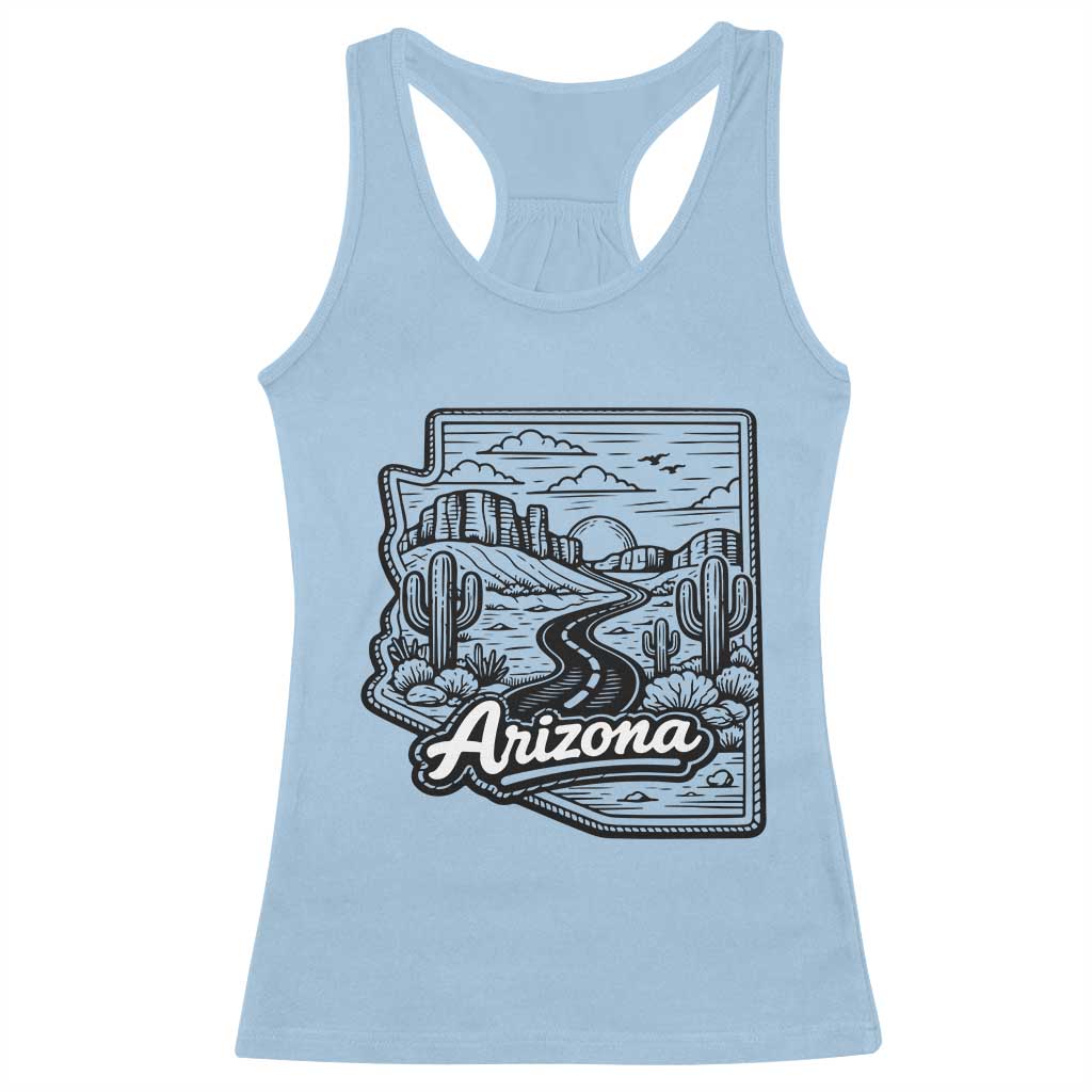 Vintage Arizona Pride Racerback Tank Top Cactus Desert Western Landscape