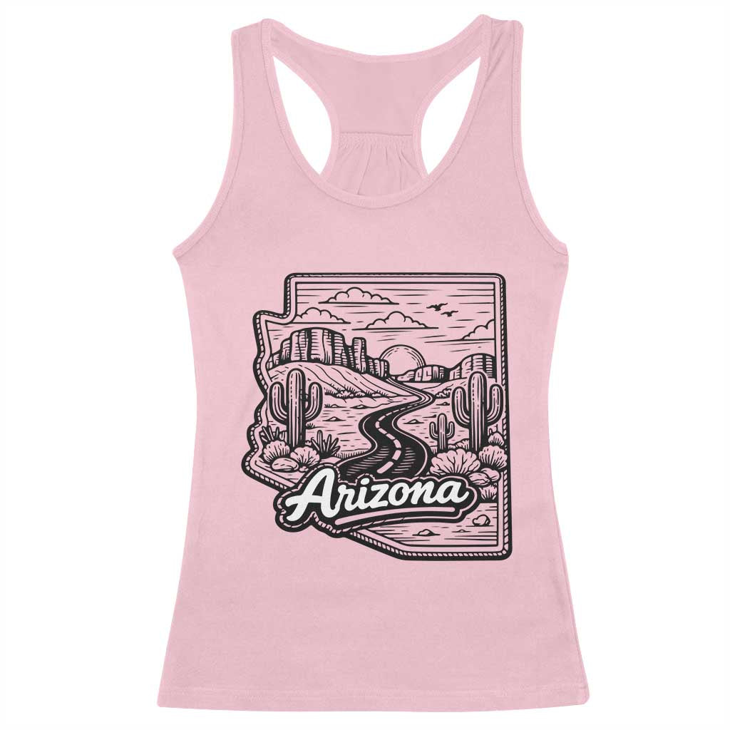 Vintage Arizona Pride Racerback Tank Top Cactus Desert Western Landscape