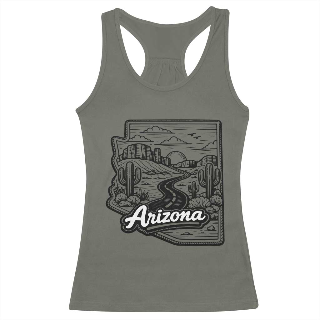 Vintage Arizona Pride Racerback Tank Top Cactus Desert Western Landscape