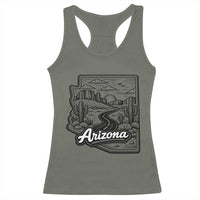 Vintage Arizona Pride Racerback Tank Top Cactus Desert Western Landscape