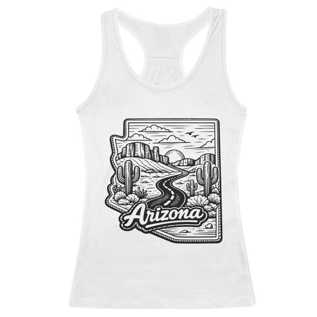 Vintage Arizona Pride Racerback Tank Top Cactus Desert Western Landscape