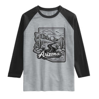 Vintage Arizona Pride Raglan Shirt Cactus Desert Western Landscape