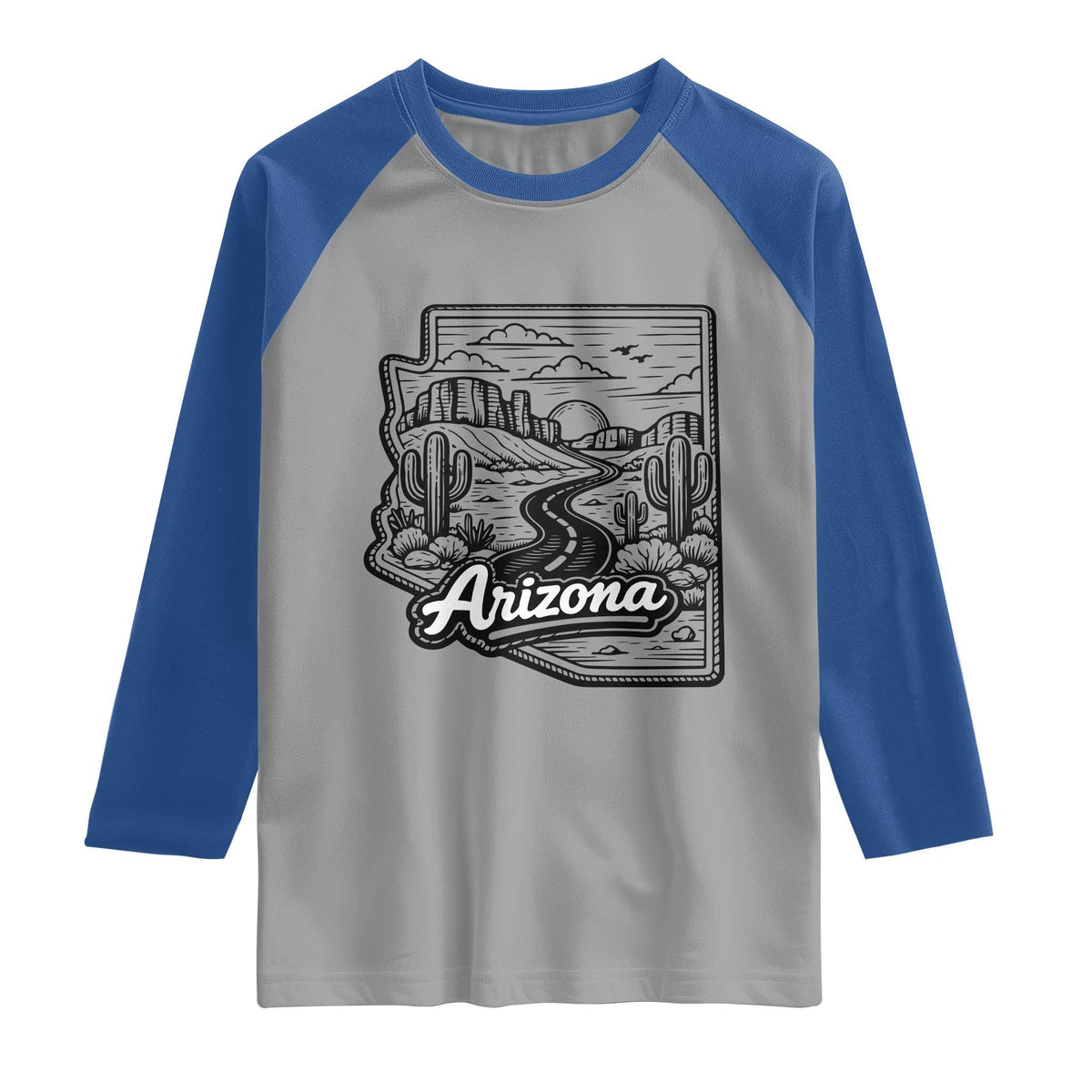 Vintage Arizona Pride Raglan Shirt Cactus Desert Western Landscape