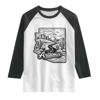 Vintage Arizona Pride Raglan Shirt Cactus Desert Western Landscape