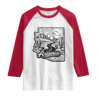 Vintage Arizona Pride Raglan Shirt Cactus Desert Western Landscape