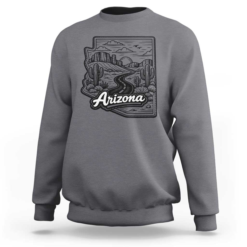 Vintage Arizona Pride Sweatshirt Cactus Desert Western Landscape