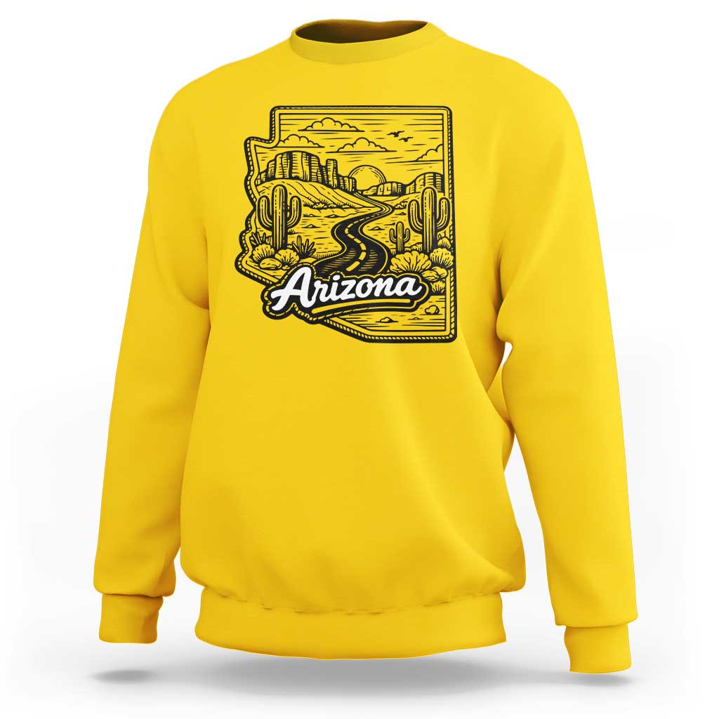 Vintage Arizona Pride Sweatshirt Cactus Desert Western Landscape