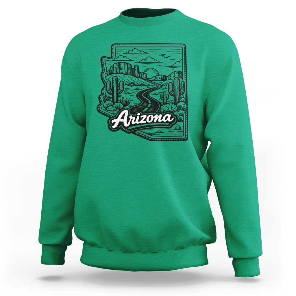 Vintage Arizona Pride Sweatshirt Cactus Desert Western Landscape