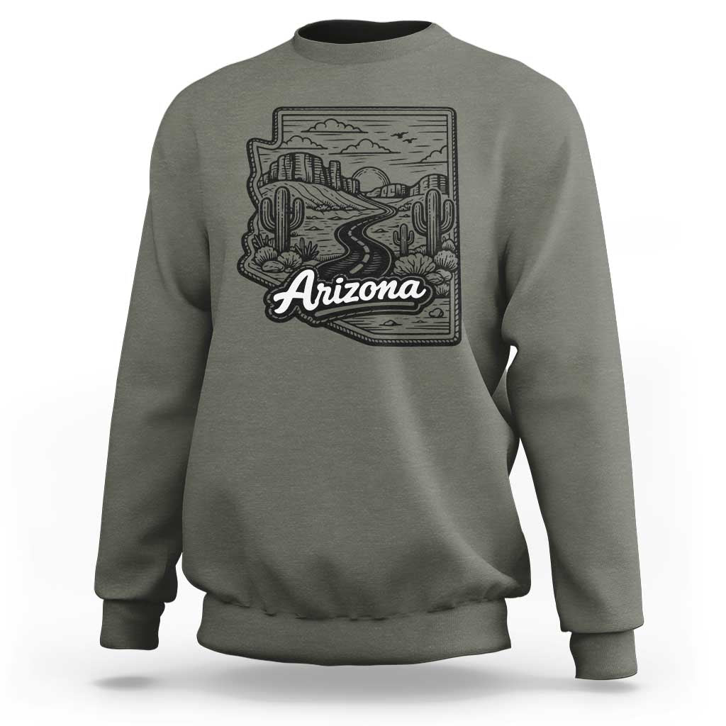 Vintage Arizona Pride Sweatshirt Cactus Desert Western Landscape