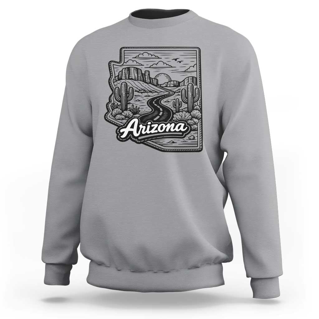 Vintage Arizona Pride Sweatshirt Cactus Desert Western Landscape