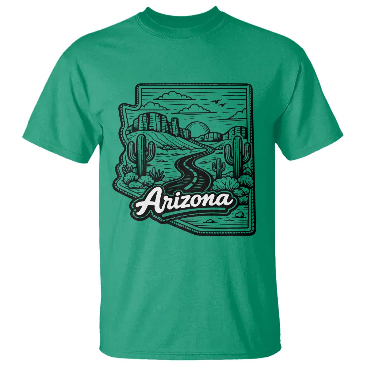 Vintage Arizona Pride T Shirt Cactus Desert Western Landscape