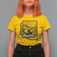 Vintage Arizona Pride T Shirt For Women Cactus Desert Western Landscape