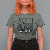 Vintage Arizona Pride T Shirt For Women Cactus Desert Western Landscape