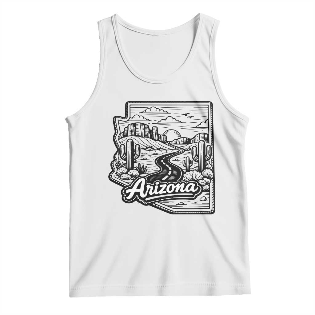 Vintage Arizona Pride Tank Top Cactus Desert Western Landscape
