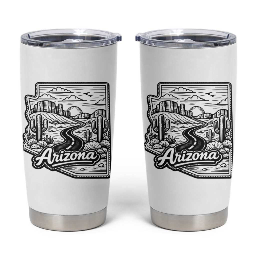 Vintage Arizona Pride Tumbler Cup Cactus Desert Western Landscape
