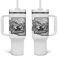 Vintage Arizona Pride Tumbler With Handle Cactus Desert Western Landscape