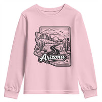 Vintage Arizona Pride Youth Sweatshirt Cactus Desert Western Landscape