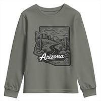 Vintage Arizona Pride Youth Sweatshirt Cactus Desert Western Landscape
