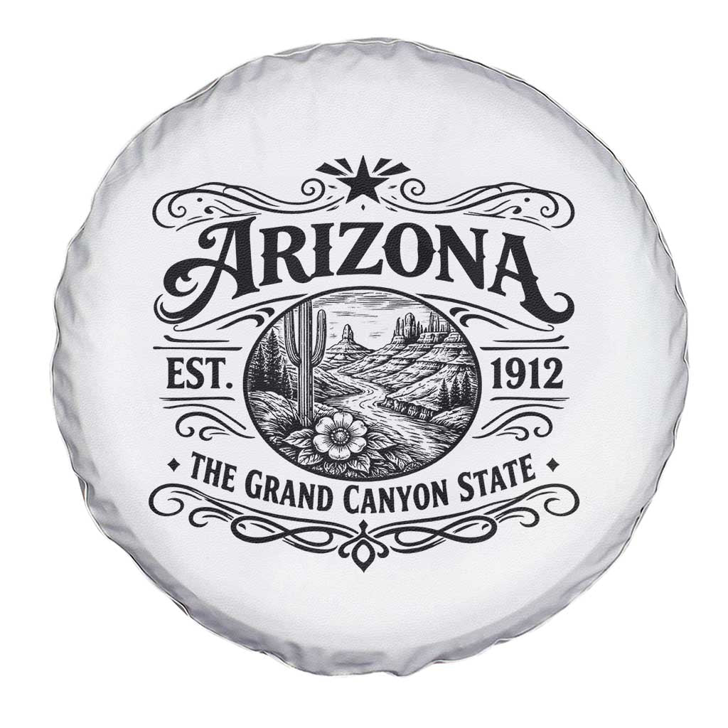 Arizona Desert Wanderlust Spare Tire Cover Vintage Grand Canyon State Est 1912