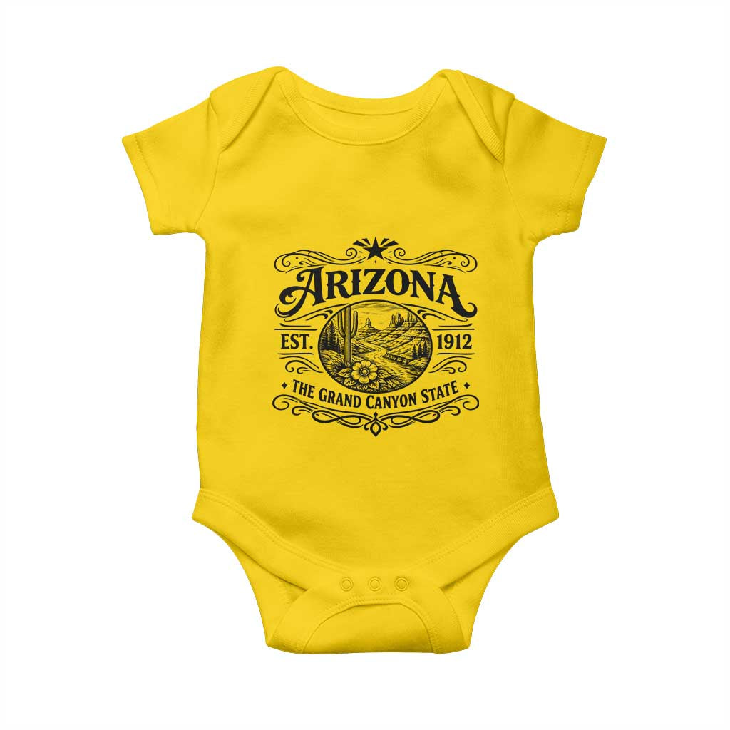 Arizona Desert Wanderlust Baby Onesie Vintage Grand Canyon State Est 1912