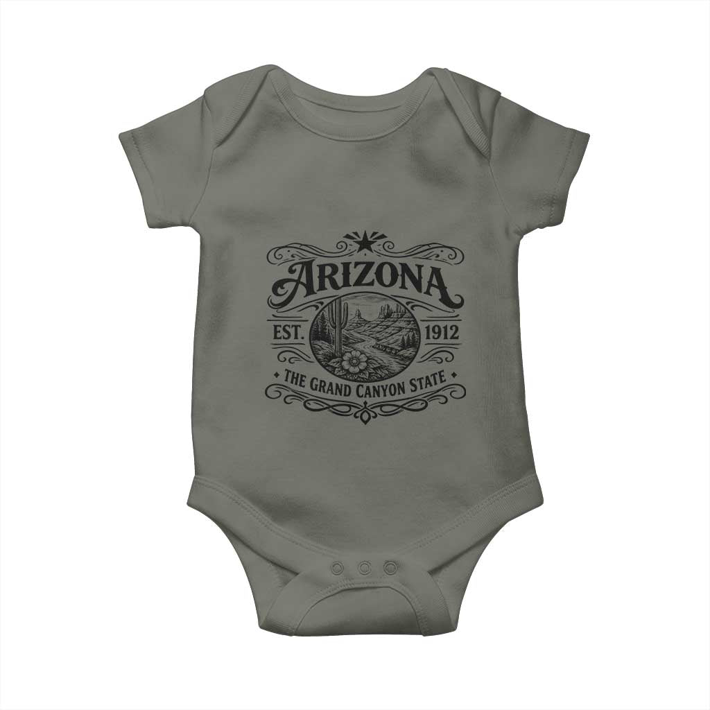 Arizona Desert Wanderlust Baby Onesie Vintage Grand Canyon State Est 1912