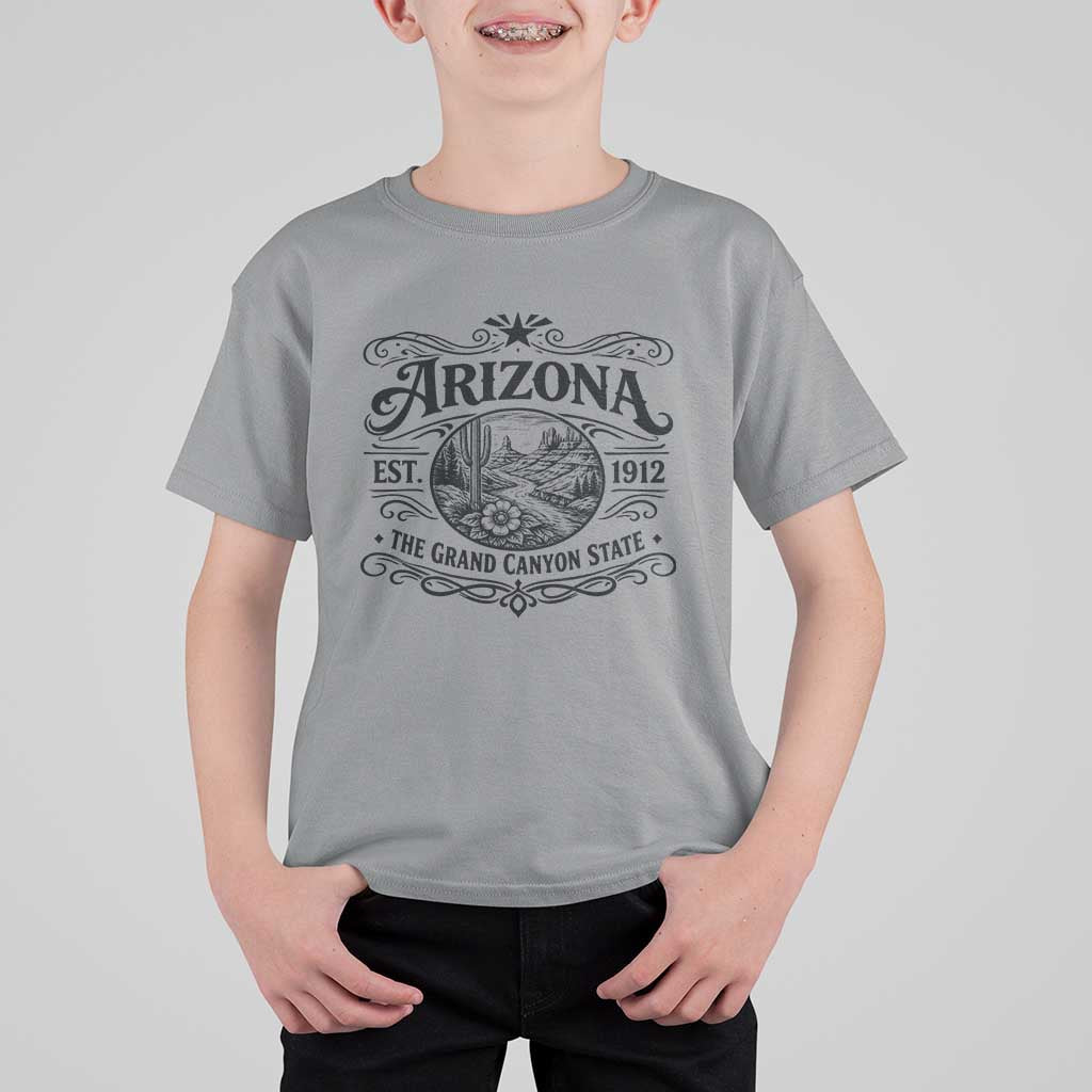 Arizona Desert Wanderlust T Shirt For Kid Vintage Grand Canyon State Est 1912